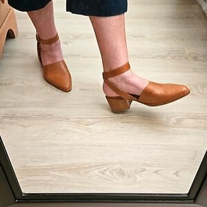 Portland leather Patina ankle strap mule in Bourbon color sz 10.5.